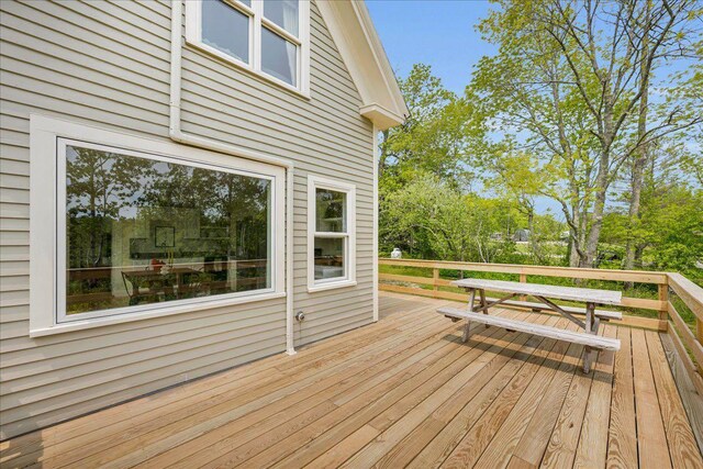 276 N Sedgwick Rd, Sedgwick, ME 04676 - wooden deck with view of scattered trees