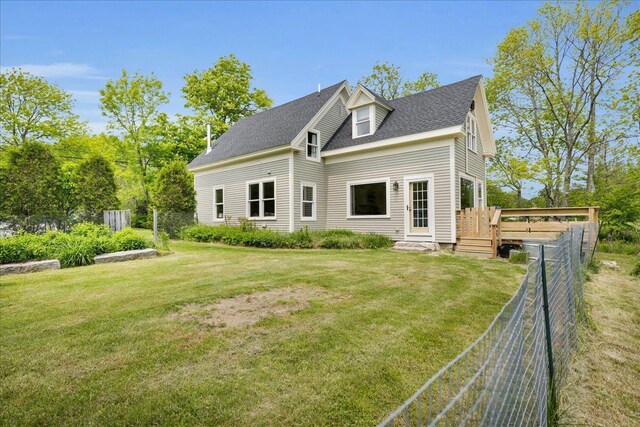 276 N Sedgwick Rd, Sedgwick, ME 04676 - view of front of property featuring a wooden deck and a shingled roof