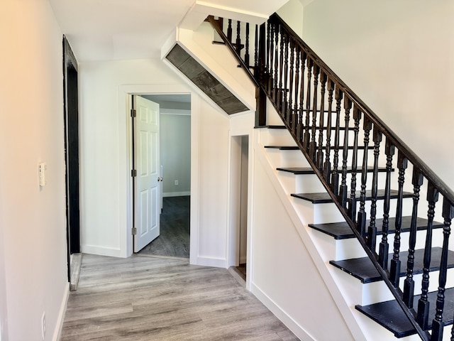 338 River Rd, Bucksport, ME 04416 - stairs with wood finished floors and baseboards