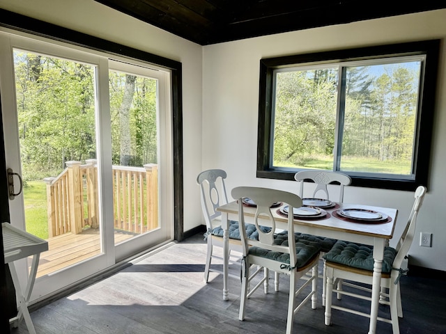 338 River Rd, Bucksport, ME 04416 - dining area featuring healthy amount of natural light, wood finished floors, and baseboards
