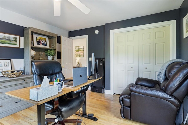 3 Highpointe Cir, Kittery, ME 03904 - office featuring light wood-type flooring and ceiling fan