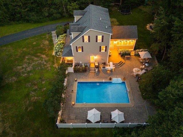 3 Highpointe Cir, Kittery, ME 03904 - back of property featuring an outdoor pool, a patio area, and outdoor dining space