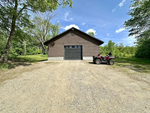 13 Mountain Rd, Newfield, ME 04095 - detached garage featuring driveway