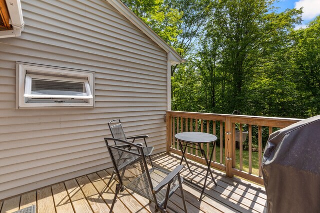 43 Vista Dr, Windham, ME 04062 - wooden terrace with a grill