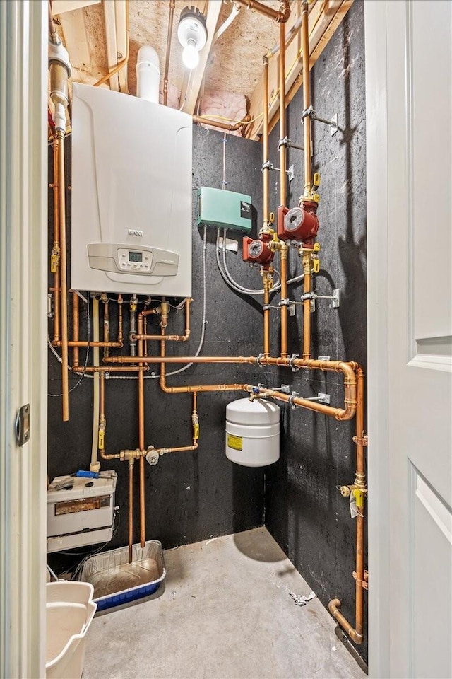 64 New Settlement Rd, Hiram, ME 04041 - utility room with tankless water heater