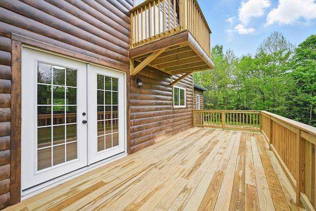 545 Back Rd, Skowhegan, ME 04976 - deck featuring french doors
