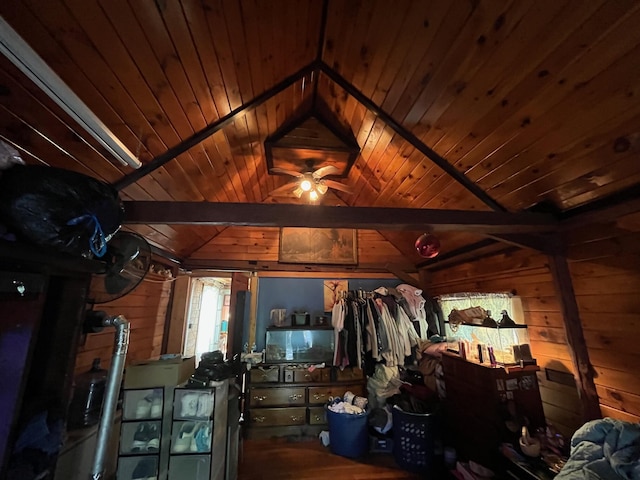96 French St, Acton, ME 04001 - bedroom with wooden walls and wooden ceiling