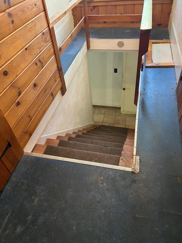 96 French St, Acton, ME 04001 - stairway featuring tile patterned floors