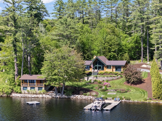 134 Zakelo Rd, Harrison, ME 04040 - aerial view of property and surrounding area with a large body of water and a heavily wooded area
