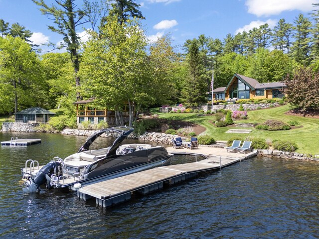 134 Zakelo Rd, Harrison, ME 04040 - dock with a water view and view of scattered trees