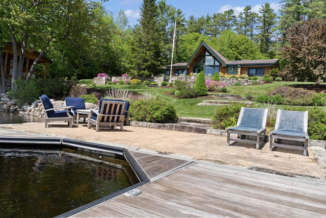 134 Zakelo Rd, Harrison, ME 04040 - deck featuring a boat dock