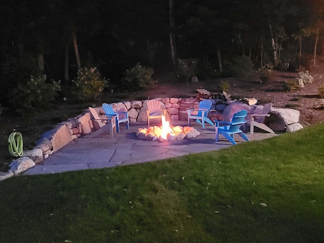 134 Zakelo Rd, Harrison, ME 04040 - view of patio / terrace featuring an outdoor fire pit