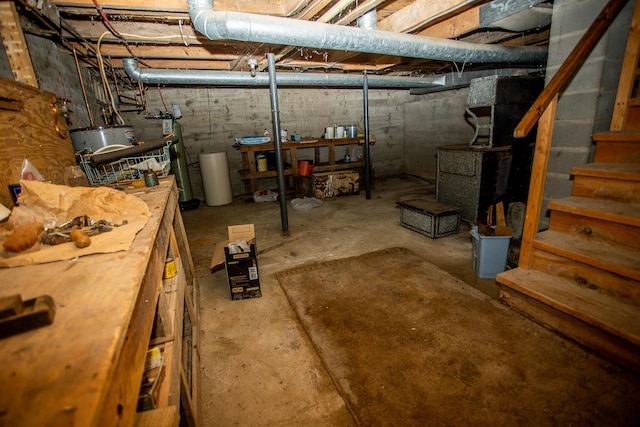31 Village St, Jefferson, ME 04348 - unfinished below grade area featuring stairway