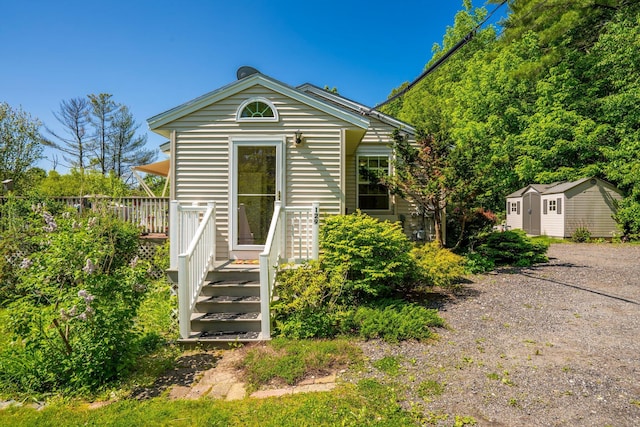129 Lawrence Rd, Gray, ME 04039 - view of front facade featuring a deck