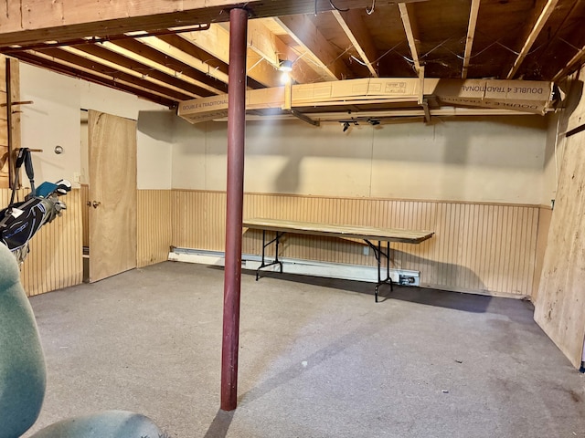 323 Main St S, Searsmont, ME 04973 - unfinished basement with a wainscoted wall