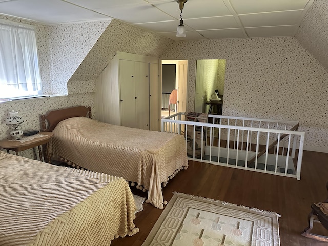 87 N Rd, Matinicus Isle Plt, ME 04851 - bedroom featuring wallpapered walls, wood finished floors, and ceiling fan
