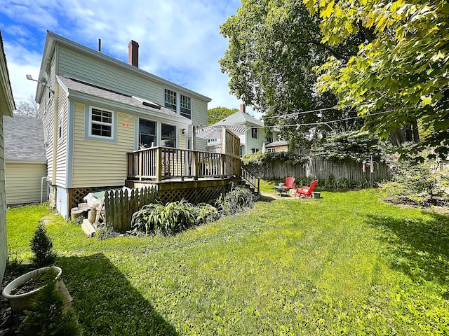 121 Bolton St, Portland, ME 04102 - back of house with a deck and a chimney
