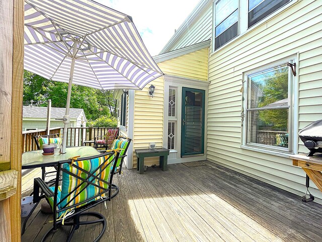 121 Bolton St, Portland, ME 04102 - wooden deck featuring outdoor dining space