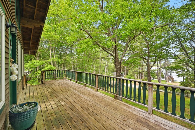 14 Greenleaf Ln, Monmouth, ME 04259 - view of deck