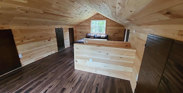105 Gales Rd, Abbot, ME 04406 - bonus room featuring wood walls, vaulted ceiling, wood finished floors, and wood ceiling