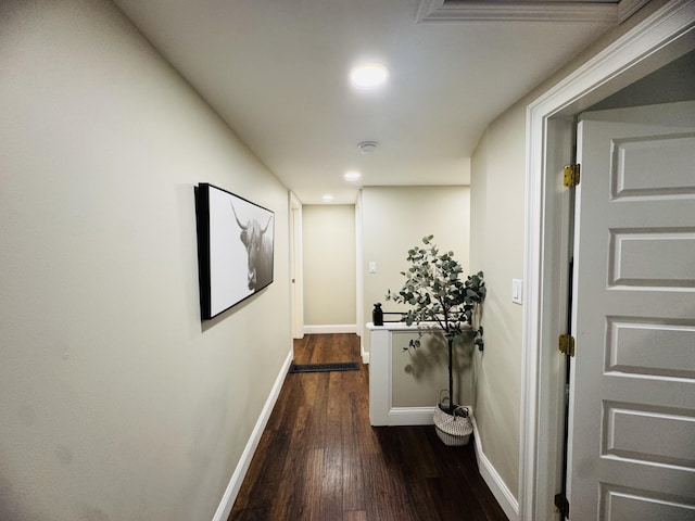 228 Mcburnie Rd, Presque Isle, ME 04769 - hallway featuring dark wood finished floors and recessed lighting