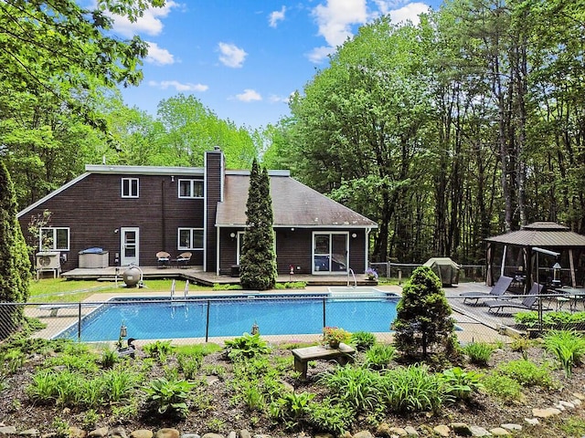 363 Winthrop Center Rd, Winthrop, ME 04364 - outdoor pool featuring a deck and a gazebo