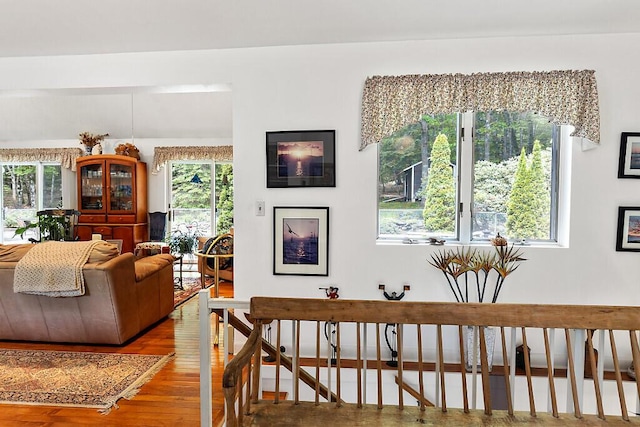 363 Winthrop Center Rd, Winthrop, ME 04364 - hallway with wood finished floors and healthy amount of natural light