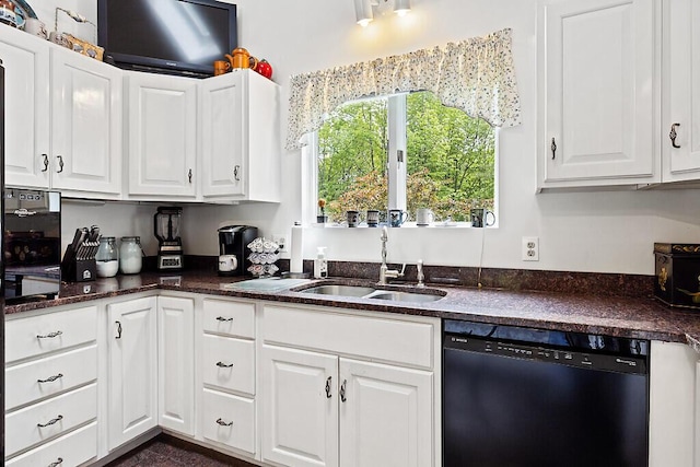 363 Winthrop Center Rd, Winthrop, ME 04364 - kitchen with dishwasher, white cabinetry, and a sink