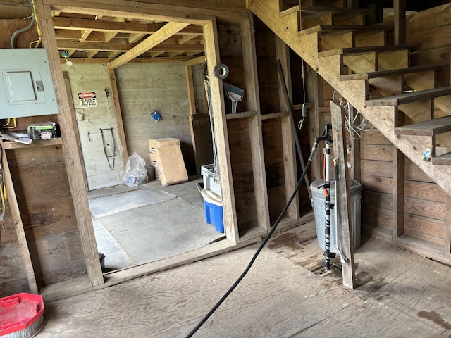 25 Raccoon Rd, Cushing, ME 04563 - below grade area with electric panel and stairway