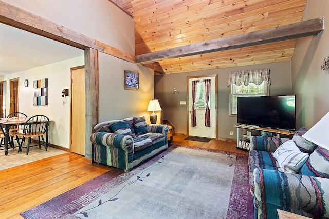 125 Lone Indian Trl, Augusta, ME 04330 - living area with hardwood / wood-style flooring and wood ceiling