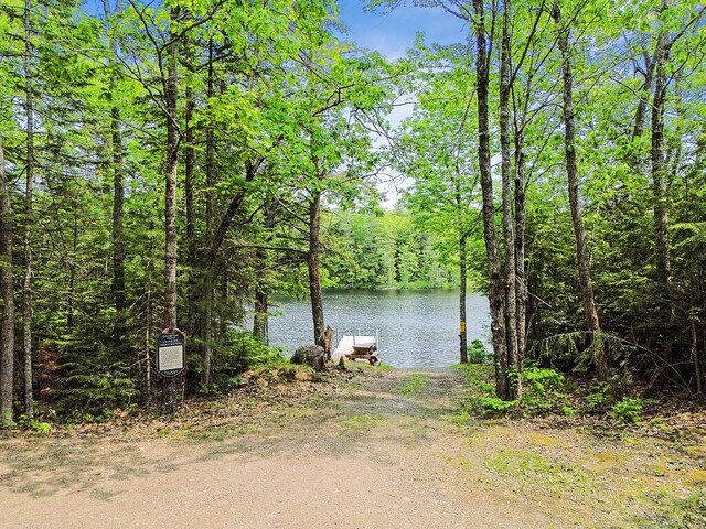 125 Lone Indian Trl, Augusta, ME 04330 - water view with a heavily wooded area