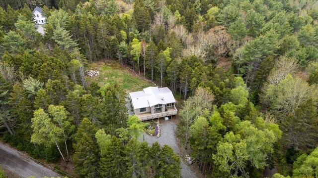 144 Woody Ln, Cushing, ME 04563 - aerial overview of property's location with a heavily wooded area
