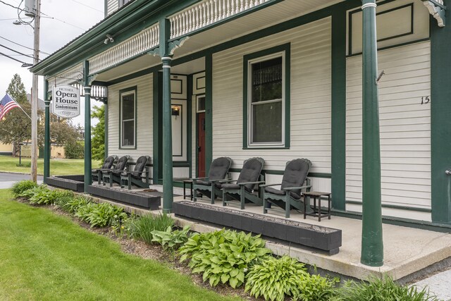 15 Mill Hl Unit 2B, Bethel, ME 04217 - covered porch with a lawn