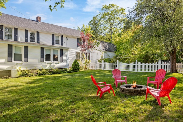 75 Ledgelawn Ave, Bar Harbor, ME 04609 - view of yard with an outdoor fire pit