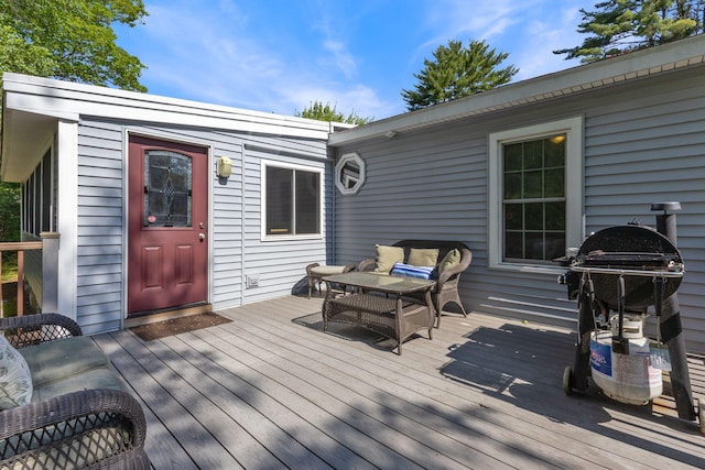 165 Temple Ave Unit 1, Old Orchard Beach, ME 04064 - wooden terrace with area for grilling
