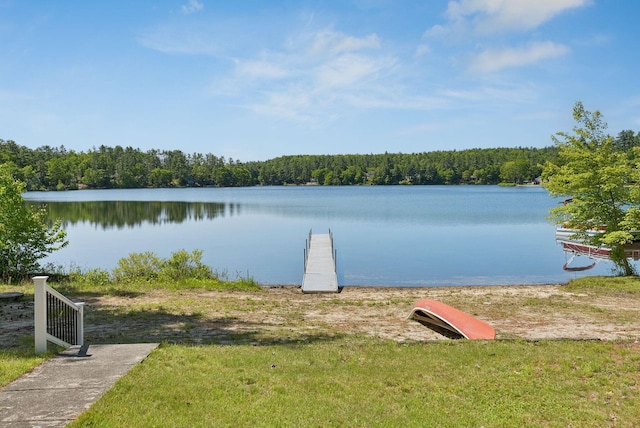 31 Middle Rd, Acton, ME 04001 - water view featuring a heavily wooded area and a dock