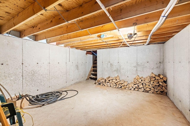 16 Van Buren Dr, Newfield, ME 04095 - unfinished basement with stairs