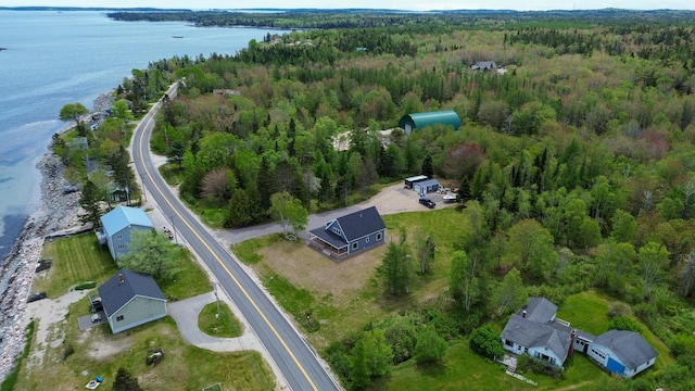588 Mason Bay Rd, Jonesport, ME 04649 - aerial overview of property's location with a heavily wooded area and a large body of water