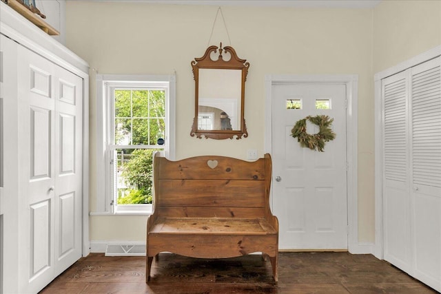 44 Bridge St, Bucksport, ME 04416 - foyer with wood finished floors and baseboards
