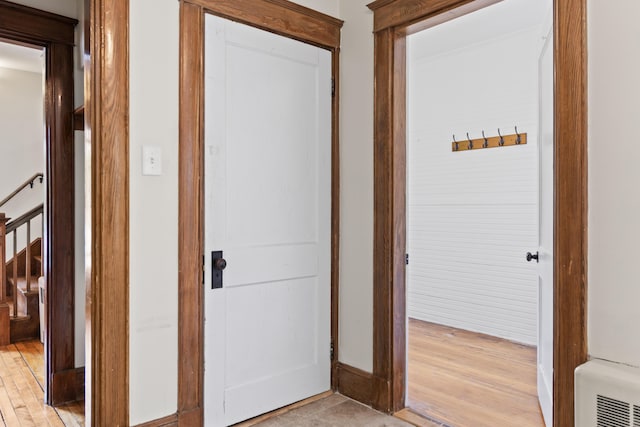 127 Lake St, Auburn, ME 04210 - hallway featuring light wood finished floors