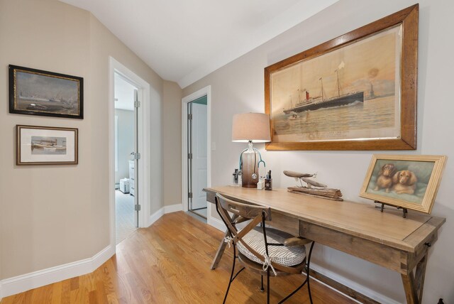 18 Forest Hill Ln, Kennebunk, ME 04043 - office space featuring light wood finished floors, baseboards, and built in desk