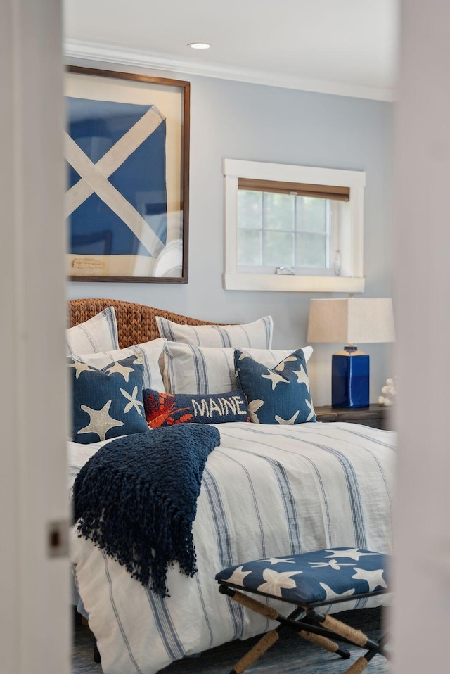 18 Forest Hill Ln, Kennebunk, ME 04043 - bedroom featuring crown molding