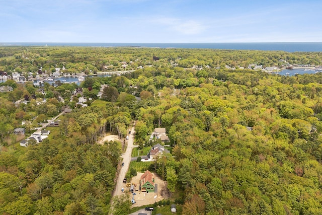 18 Forest Hill Ln, Kennebunk, ME 04043 - aerial view of property and surrounding area featuring a heavily wooded area and a nearby body of water