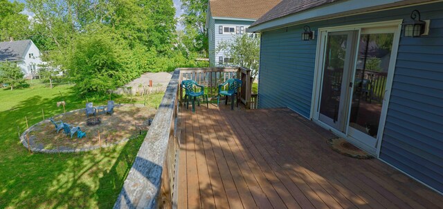 129 Libby St, Pittsfield, ME 04967 - wooden deck featuring a yard