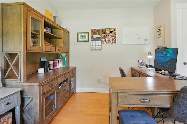59 Sanderson Rd, Poland, ME 04274 - office area featuring baseboards and light wood finished floors