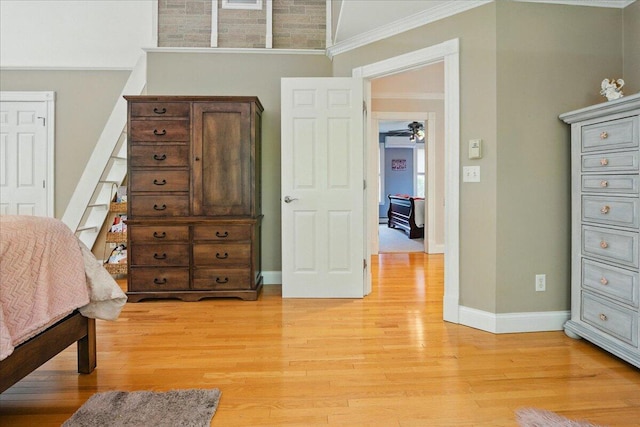 59 Sanderson Rd, Poland, ME 04274 - bedroom with crown molding, baseboards, and light wood finished floors