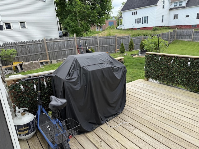 29 Elm St, Fairfield, ME 04937 - deck with a grill