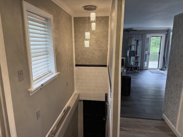29 Elm St, Fairfield, ME 04937 - stairs featuring wood finished floors, ornamental molding, and baseboards