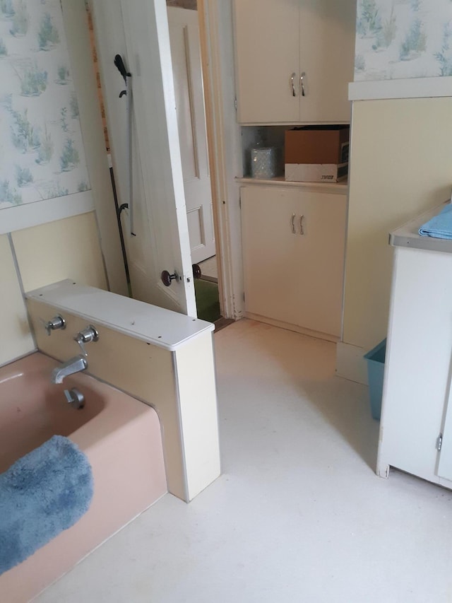 100 Bayside Rd, Ellsworth, ME 04605 - bathroom with wallpapered walls