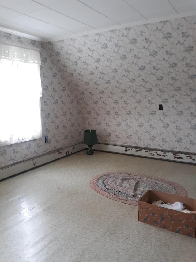 100 Bayside Rd, Ellsworth, ME 04605 - additional living space with plenty of natural light and wallpapered walls